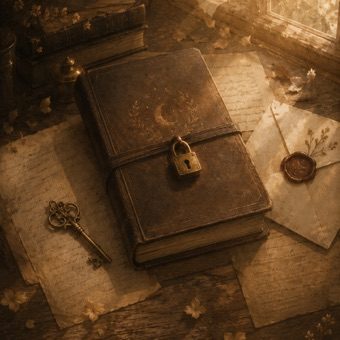 A locked leather journal with an antique key